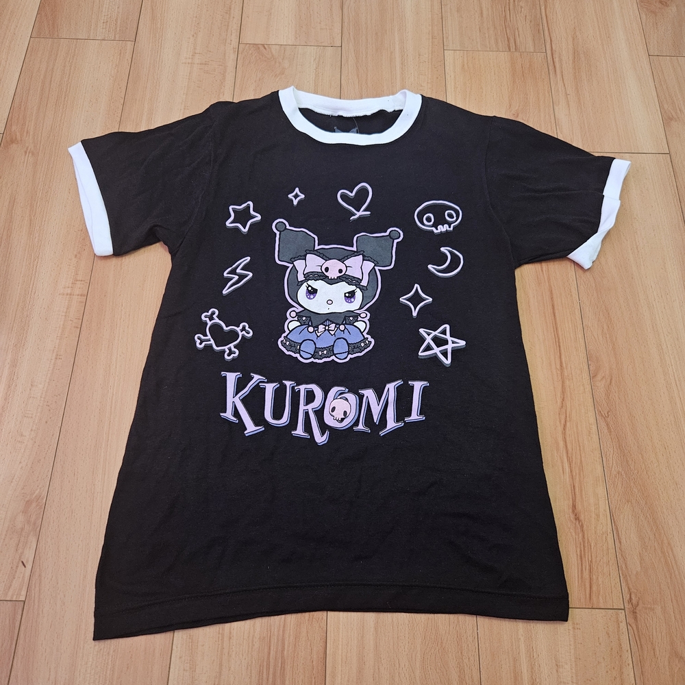 Sanrio Black and White Kuromi Short Sleeve Tee